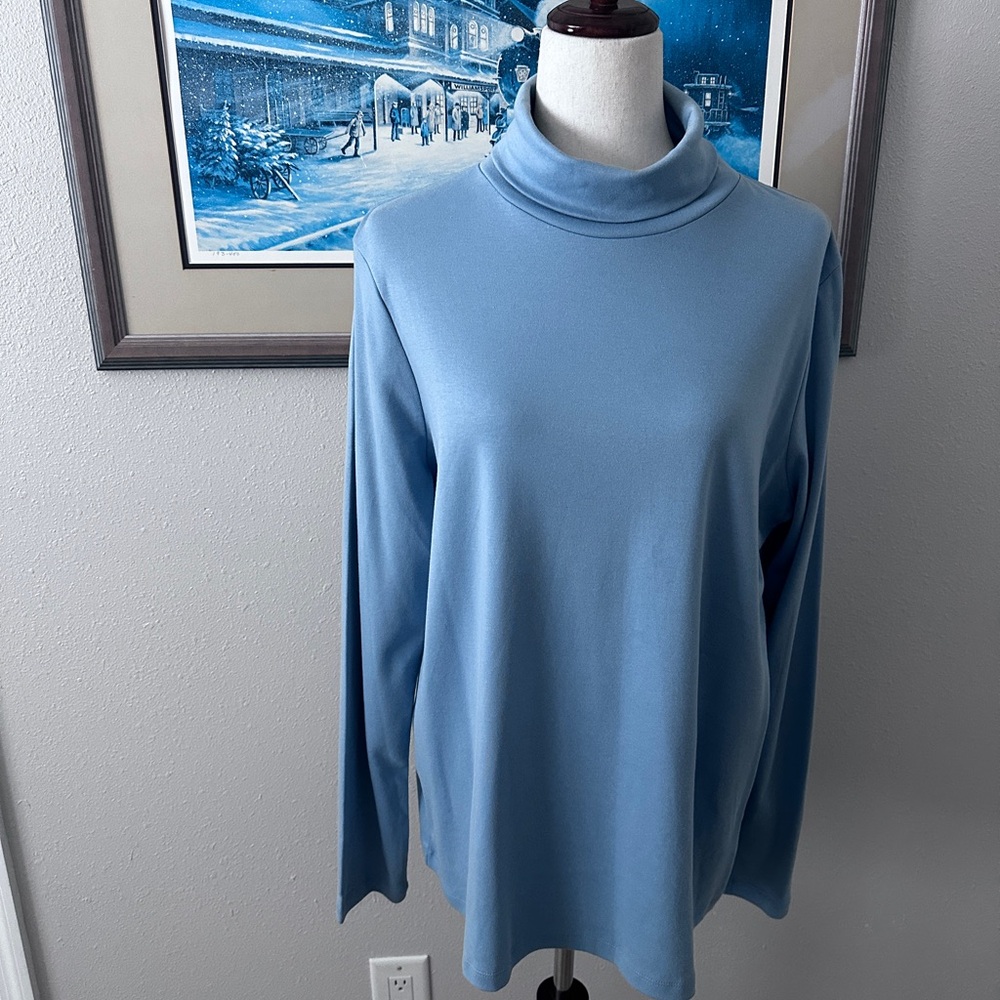 Kim Rogers Soft Light Blue Turtleneck Sweater